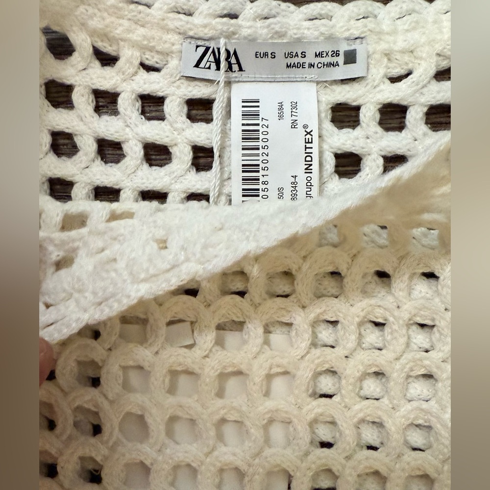 Zara Cream Crochet Women Top | Sz S | BNWT - Picture 3 of 3